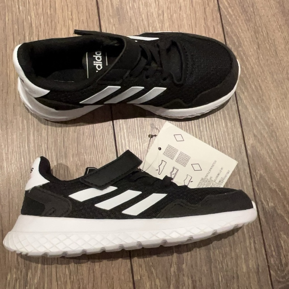 Adidas Kids Black and White Sneakers